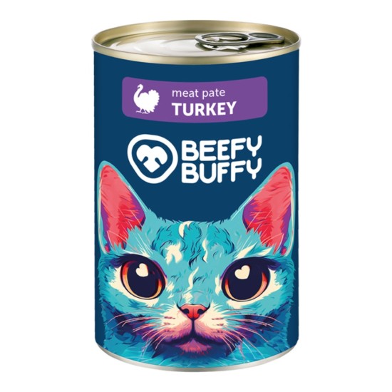 Beefy Buffy Κονσέρβα Γάτας Πατέ Γαλοπούλα 415gr