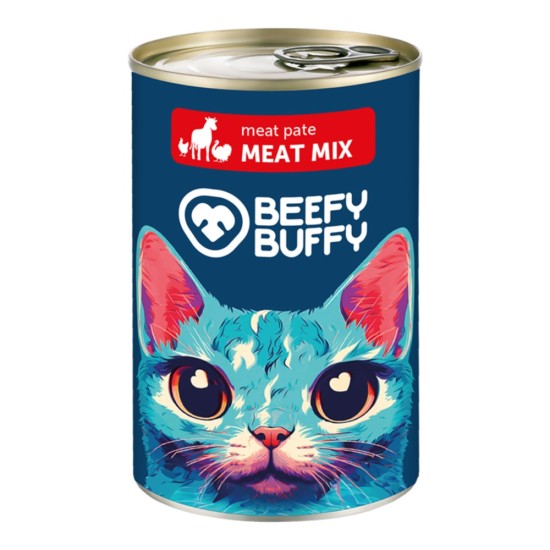 Beefy Buffy Κονσέρβα Γάτας Πατέ Meat Mix 415gr