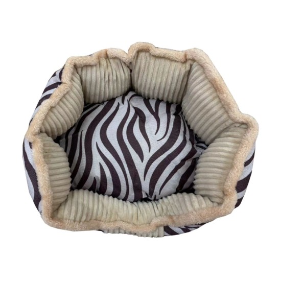 Pet Camelot Κρεβάτι Ζέβρα με Μαξιλάρι 2 Όψεων 60*50*19cm