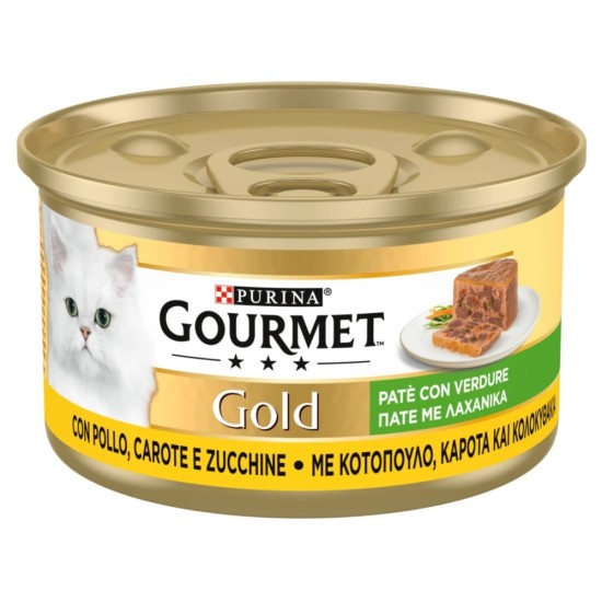 Purina Gourmet Gold Κοτόπουλο Καρότο Κολοκυθάκια Πατέ 85gr
