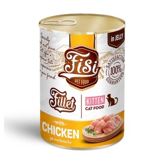Fisi Cat Fillet Kitten Κοτόπουλο σε ζελέ 400gr