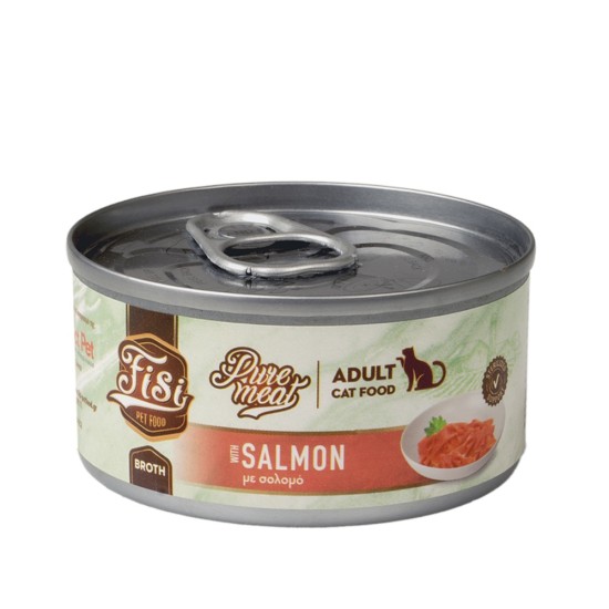 Fisi Pure Meat Cat Adult Σολομός σε Ζωμό 80gr