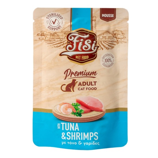 Fisi Cat Pouch Adult Τόνος & Γαρίδες 80gr