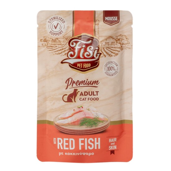 Fisi Cat Pouch Adult Κοκκικόψαρο Hair & Skin 80gr