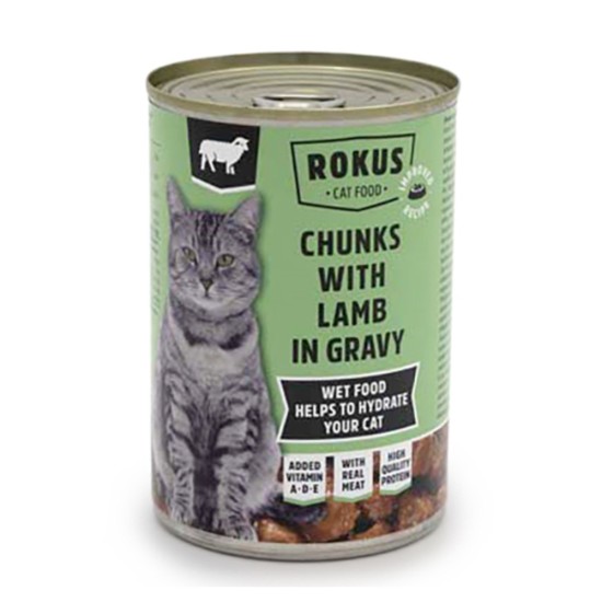 Rokus Cat Κονσέρβα Κομματάκια Αρνί 415gr