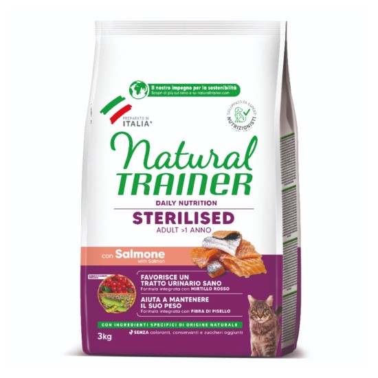 Natural Trainer Cat Sterilised με Σολομό 3kg