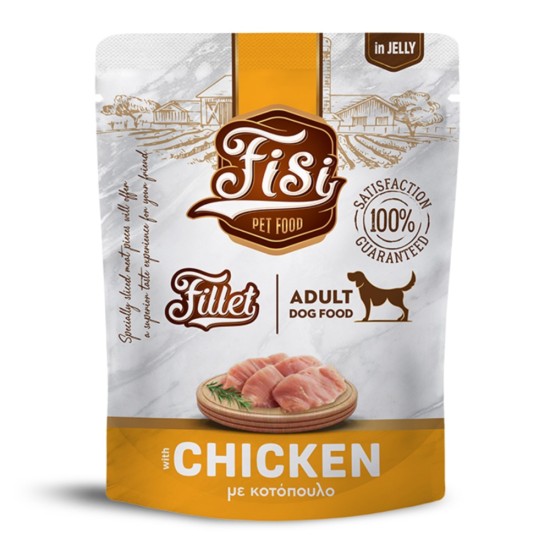 Fisi Fillet Dog Adult Κοτόπουλο σε ζελέ σε φακελάκι 500gr