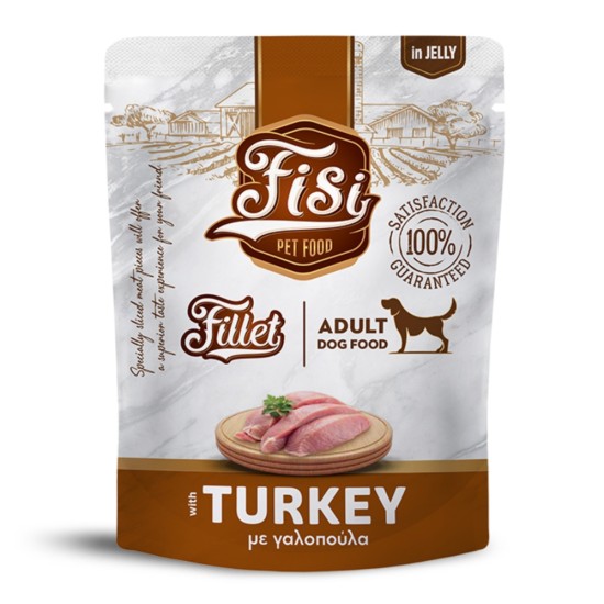 Fisi Fillet Adult Dog Γαλοπούλα σε ζελέ σε φακελάκι 500gr