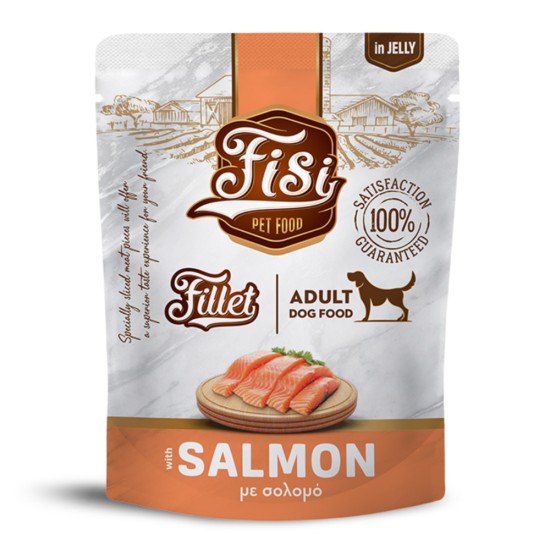 Fisi Fillet Adult Dog Σολομός σε ζελέ σε φακελάκι 500gr