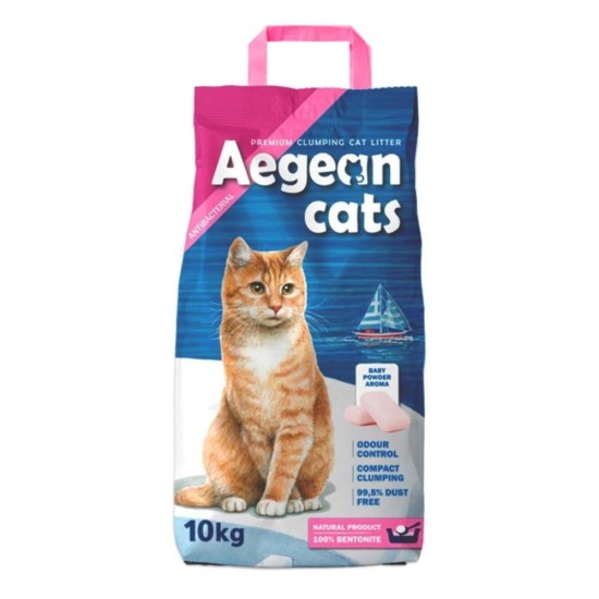Aegean Άμμος Γάτας Baby Powder Clumping 10kg