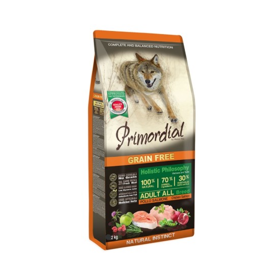 Primordial Dog Grain Free Adult Chicken Salmon 2kg