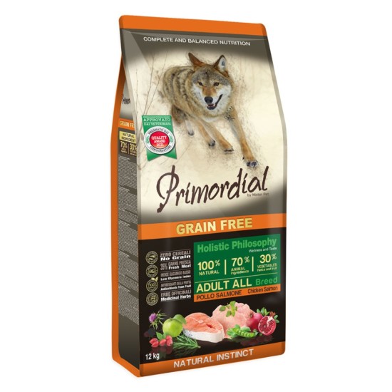 Primordial Dog Grain Free Adult Chicken Salmon 12kg