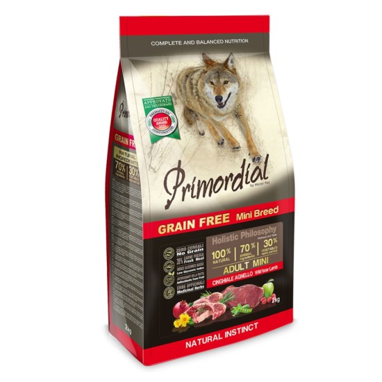 Primordial Dog Grain Free Adult Mini Boar Lamb 2kg