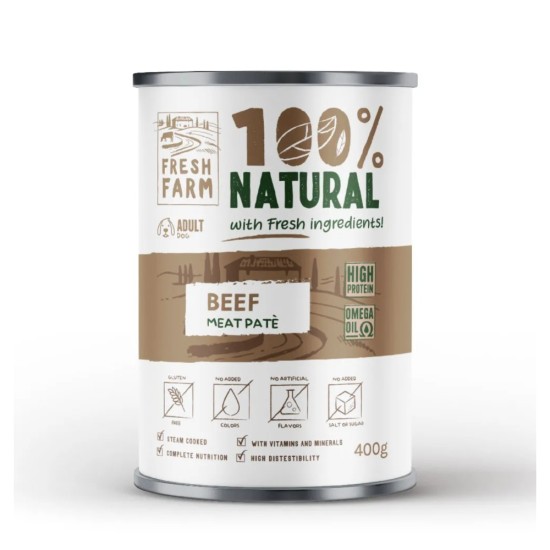 Fresh Farm 100% Natural απαλό Πατέ με μοσχάρι Can 400gr 511001