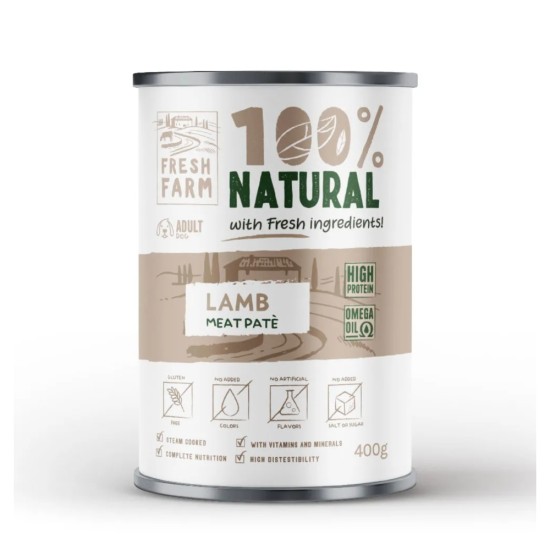 Fresh Farm 100% Natural απαλό Πατέ με αρνί Can 400gr 511002