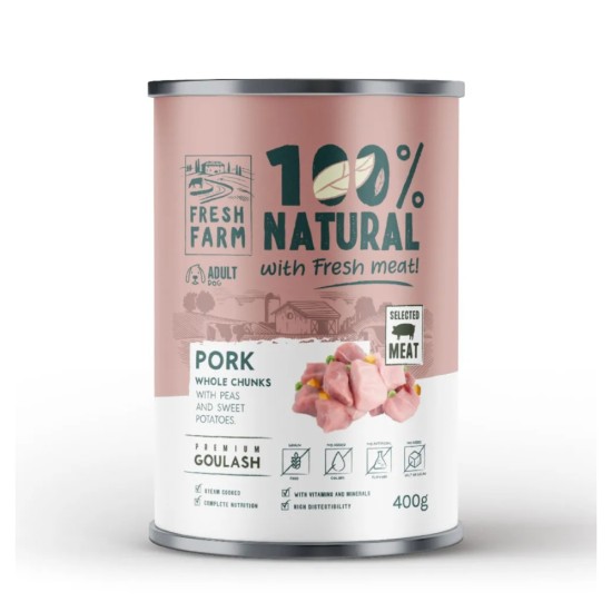 Fresh Farm 100% Natural Μονοπρωτεϊνική με χοιρινό αρακά και γλυκοπατάτα 400gr 514003