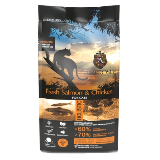 Ambrosia Adult Sterilised Cat Fresh Salmon & Chicken 1.5kg