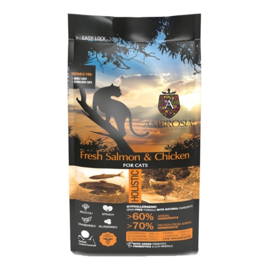 Ambrosia Adult Sterilised Cat Fresh Salmon & Chicken 5kg