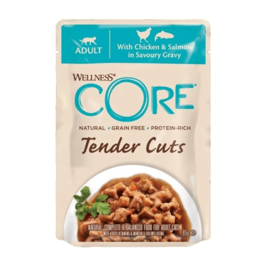 Wellness Core Tender Cuts Fillets Chicken Salmon 85gr