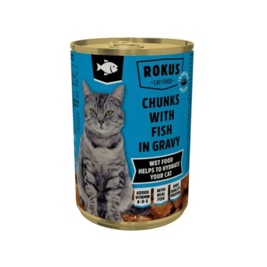 Rokus Cat Κονσέρβα Κομματάκια Ψάρι 415gr