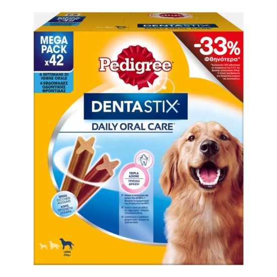 Pedigree Dentastix Large Dogs Mega Pack 6 x (7pc / 270g) -33%
