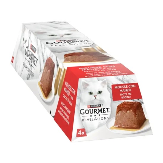 Purina Gourmet Revelations Μους Βοδινό Συσκ. (4 X 57gr)