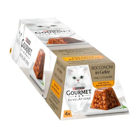 Purina Gourmet Revelations Fine Cuts σε Ζελέ με Κοτόπουλο Συσκ. (4 X 57gr)