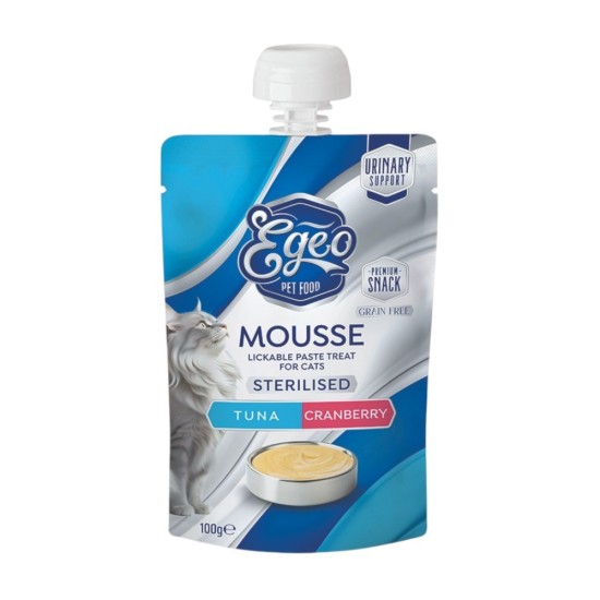Egeo Cat Mousse Sterilised Tuna & Cranberry 100gr