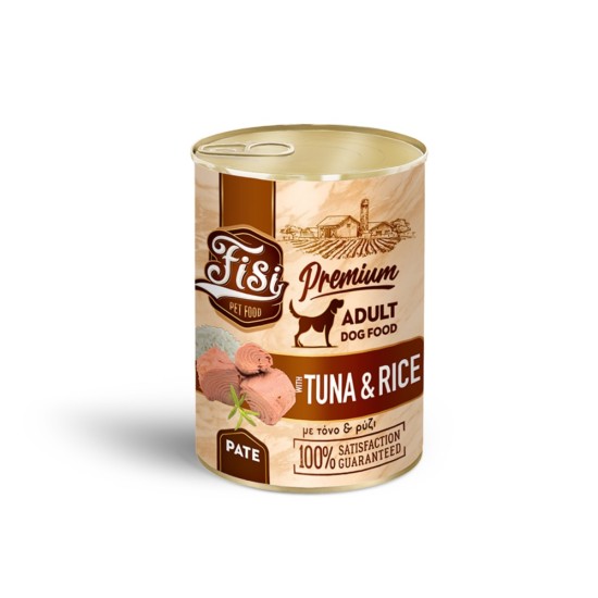 Fisi Dog Adult Τόνος Ρύζι Πατέ 400gr