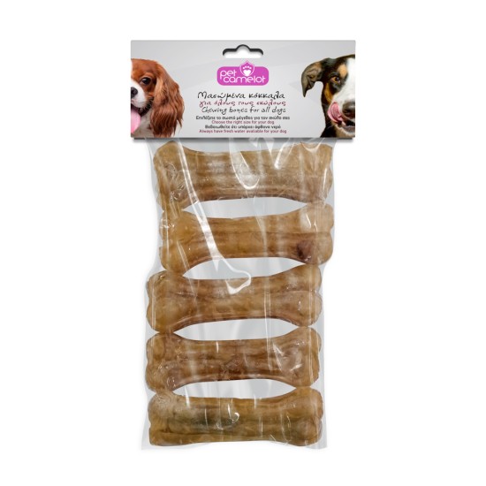 Pet Camelot Συμπαγές Κόκκαλο Από Φυσικό Δέρμα 10,16cm/30gr/5τμχ 1006-2P