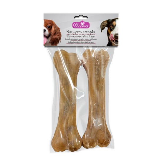 Pet Camelot Συμπαγές Κόκκαλο Από Φυσικό Δέρμα 16.5cm/100gr/2τμχ 1006-4P