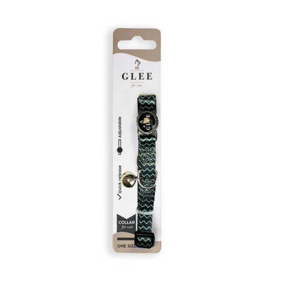 Glee Περιλαίμιο Ιμάντα Γάτας Green Zig Zag 10mmx30cm 89216