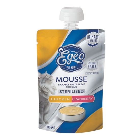 Egeo Cat Mousse Sterilised Chicken & Cranberry 100gr