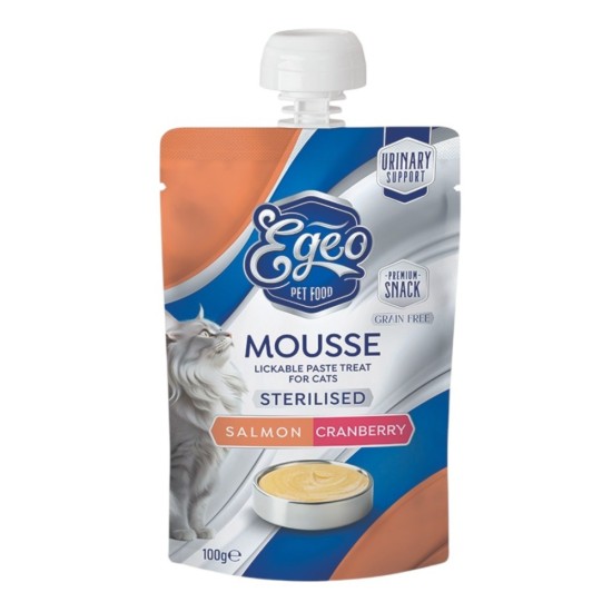 Egeo Cat Mousse Sterilised Salmon & Cranberry 100gr