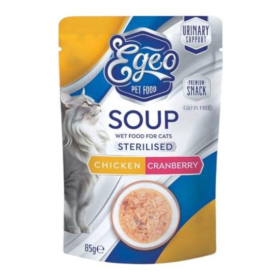 Egeo Cat Soup Sterilised Chicken & Cranberry 85gr