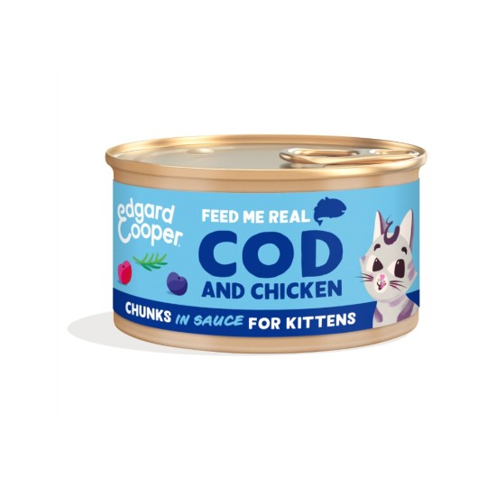 Edgard Cooper Cat Kitten Cod Chicken Chunks 85gr