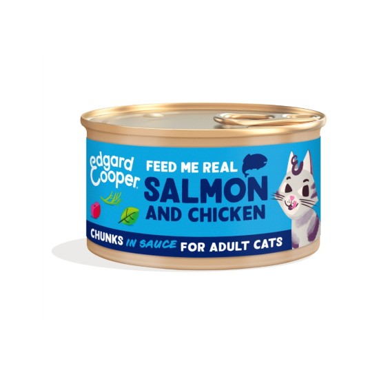 Edgard Cooper Cat Adult Salmon Chicken Chunks 85gr