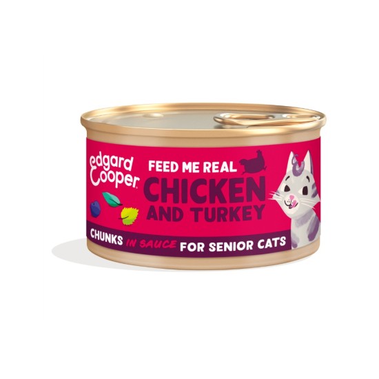 Edgard Cooper Cat Senior Chicken Turkey Chunks 85gr
