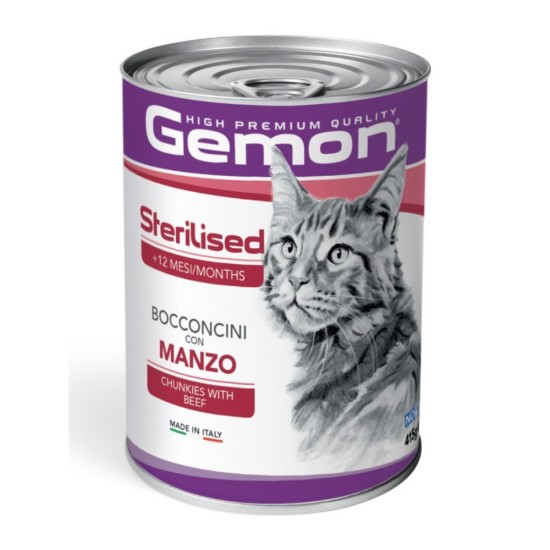 Gemon Cat Sterilised Chunkies with Beef 415gr