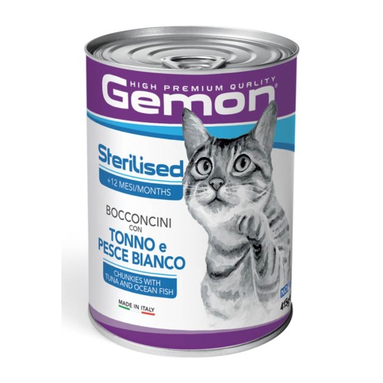 Gemon Cat Sterilised Chunkies with Tuna and Ocean Fish 415gr